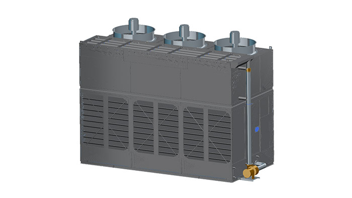 Parallel flow evaporative condenser